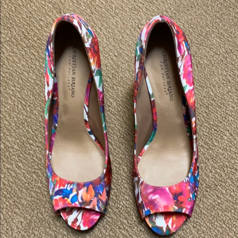 Barley worn flowered heels
